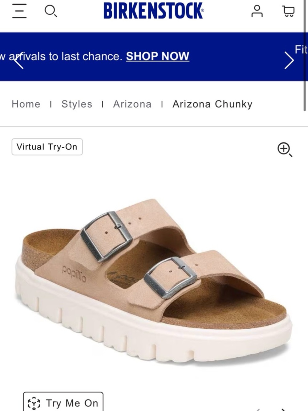 Birkenstock Arizona Chunky Sandal in warm sand